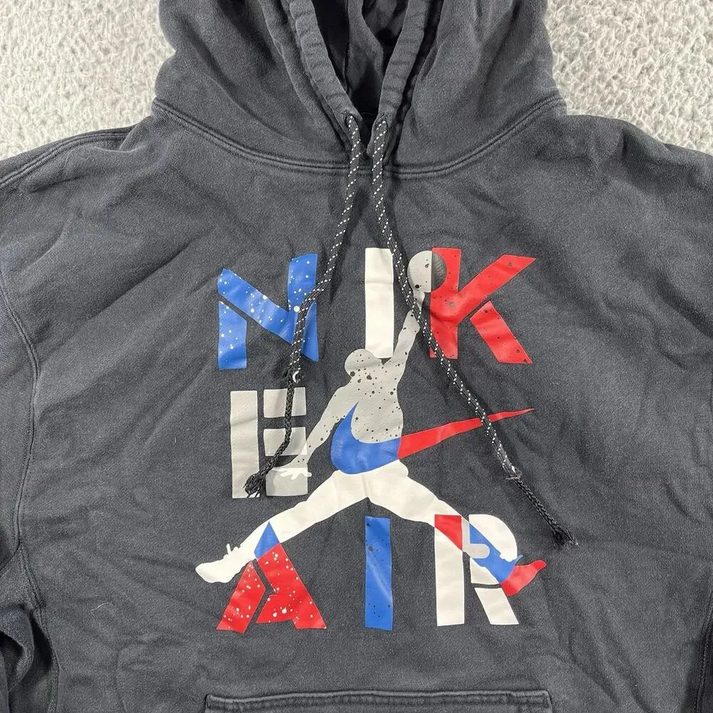 Nike Air Jordan Legacy AJ4 What The Hoodie Retro 4 Pullover Black Mens Medium